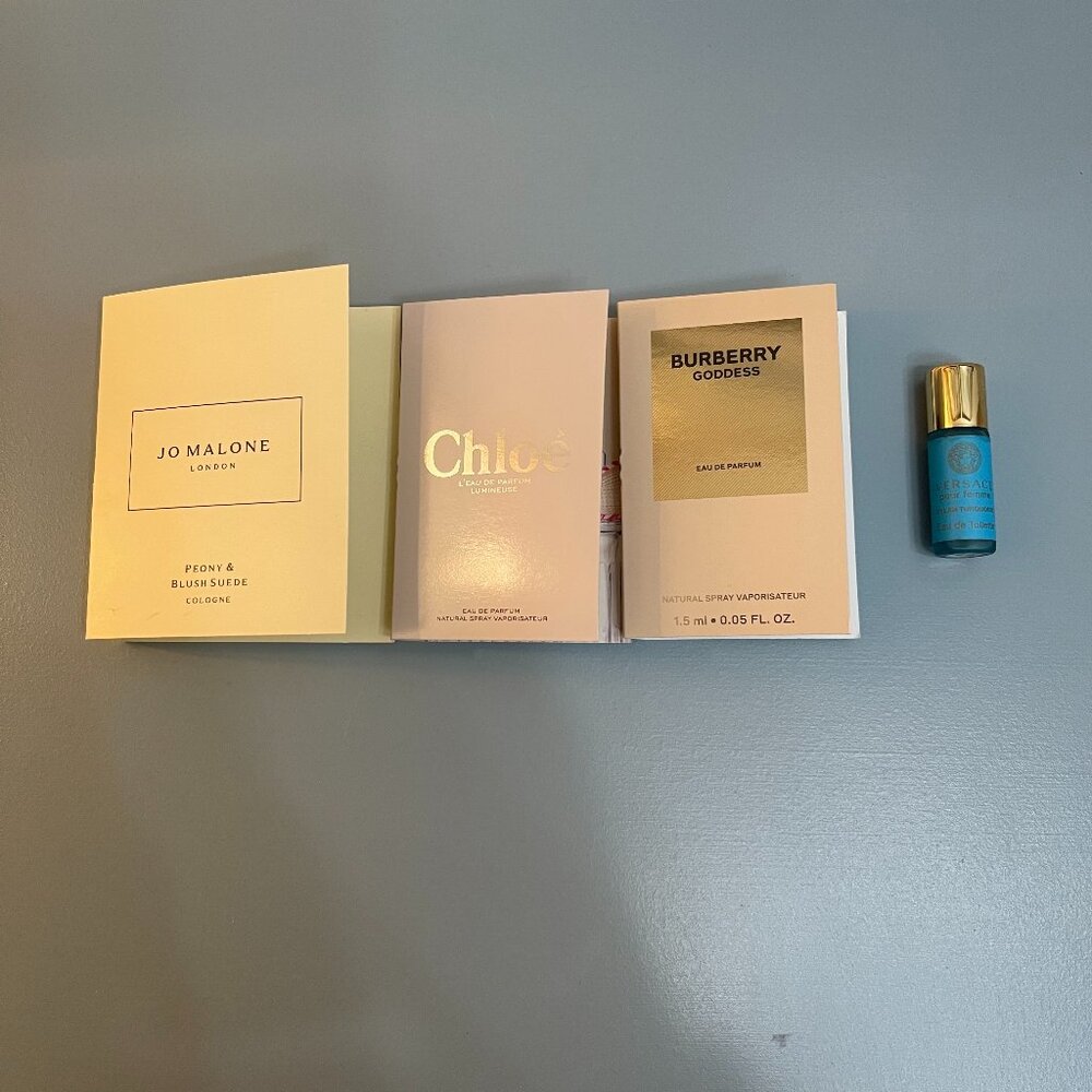 MOVING SALE! Designer Perfume Samples: Chloe, Burberry, Jo Malone, Versace